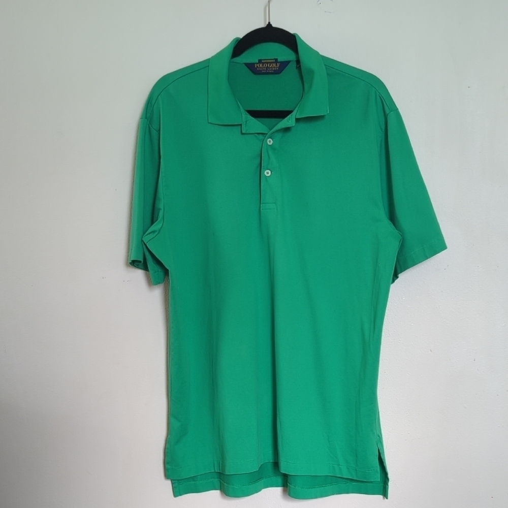 Polo Golf Ralph Lauren green performance polo shirt pima cotton men's size L
